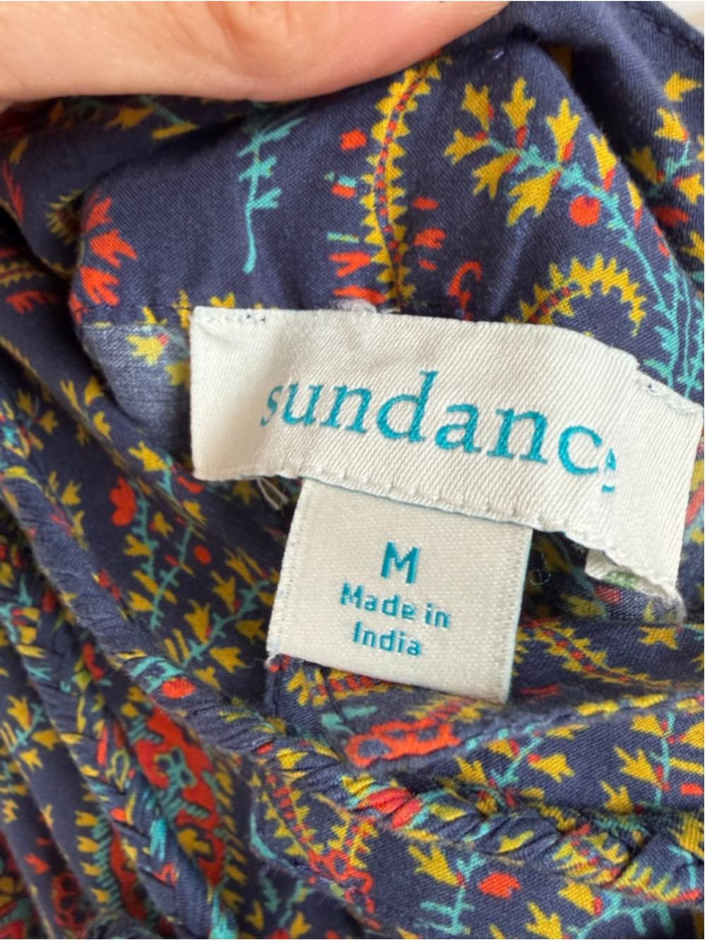 Women's Sundance Navy Red Paisley Wide Leg Pants M - Picture 5 of 11